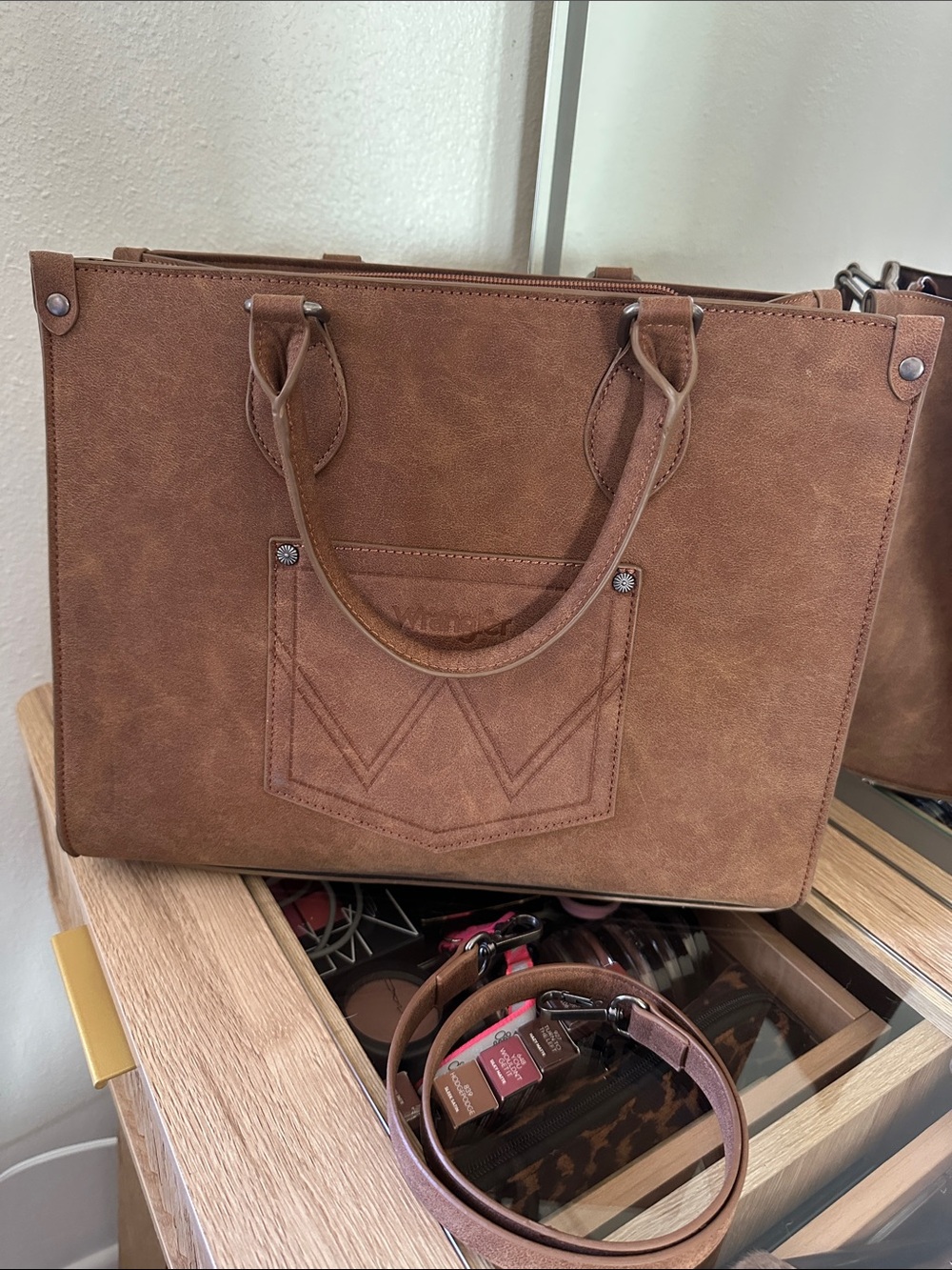 Wrangler Leopard Print Tote in Brown and Black used maybe 3 times! - Picture 2 of 9